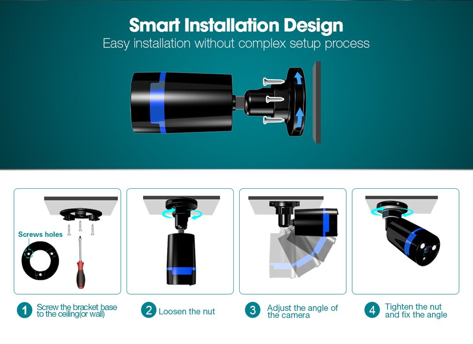 1080P Security Camera 4 pcs Set