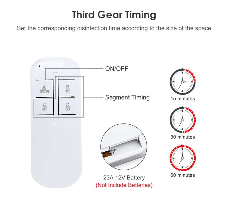 UV Disinfection Lamp with Remote Control